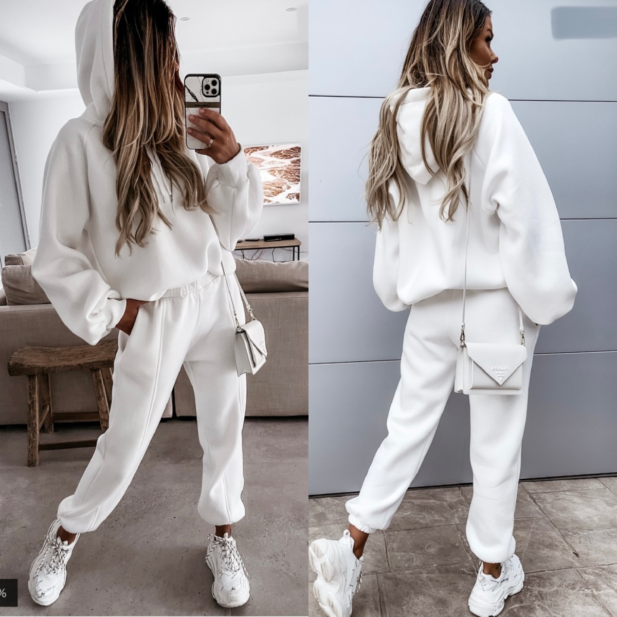 Damset med hoodie och joggerbyxor för höst och vinter_voghion.com