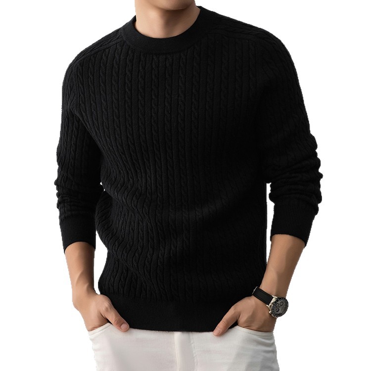 Hombre elástico otoño y invierno nuevo jersey de punto de manga larga abrigo otoño y invierno casual jersey casual de manga larga