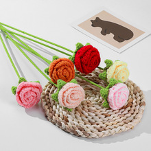 成品编织毛线手工针织玫瑰创意编织玫瑰情人节送女友闺蜜生日礼物