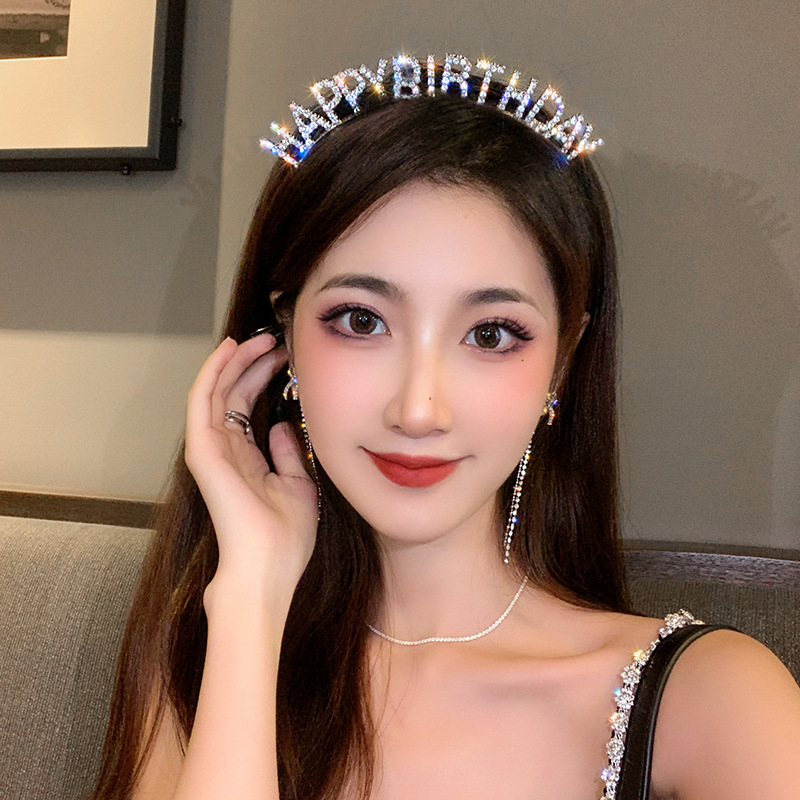Wedding, Birthday, Festival Occasion Fashion Letter Alloy Rhinestone Plating Metal Rhinestones Crown