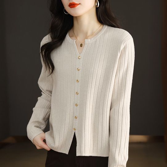 洋气时尚年轻女士加大码秋季针织衫妈妈装毛衣长袖上衣打底衫女装