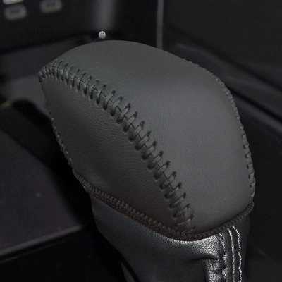 Toyota RAV4 gear shift Sürətlər qutusu və əl tormozu başlıqları - plain-black-leather-with-black-stitching-genuine-leather