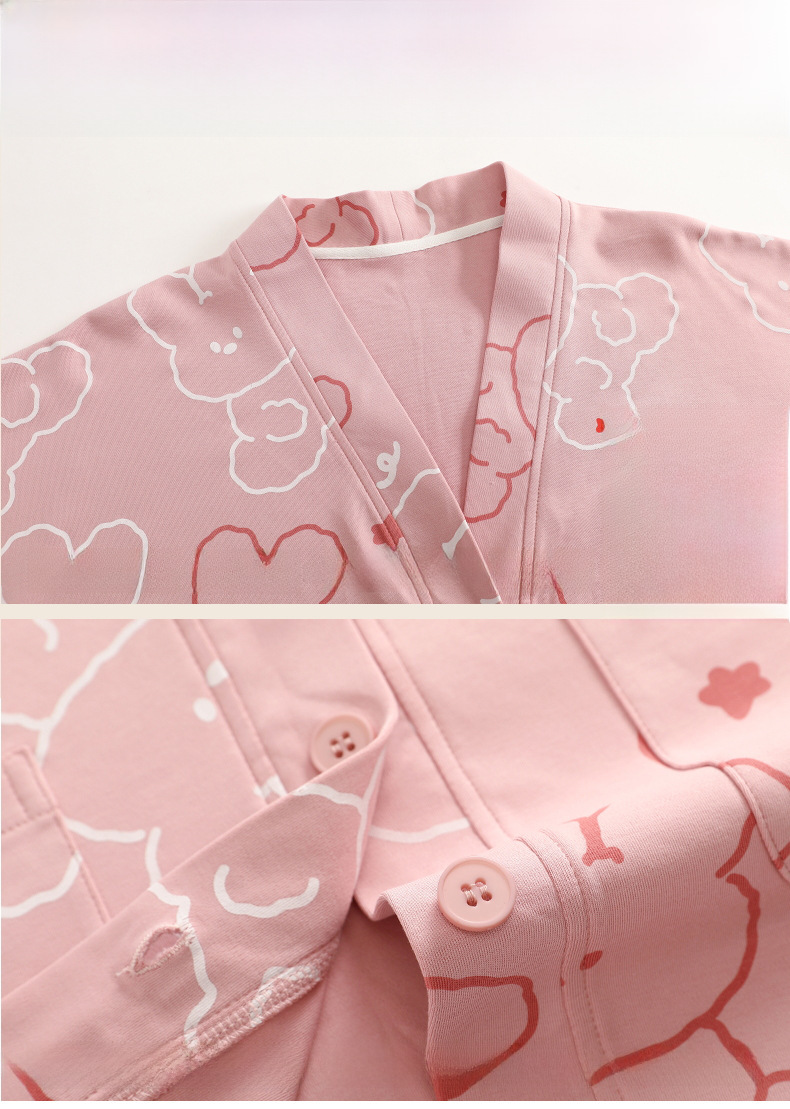 Baumwoll-pyjama-set Für Mädchen Langärmeliges Hausanzug-set Süß_voghion.com