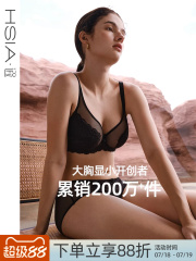 【倾城之恋】遐大胸显小罩杯文胸微聚拢大码显瘦蕾丝薄款内衣女
