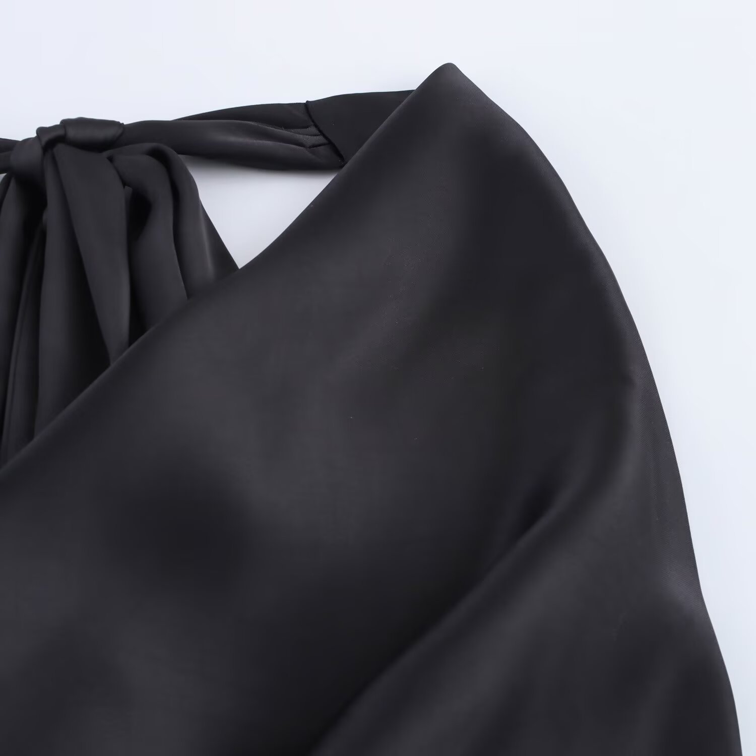 Women's Sexy Backless Bow Halter Neck Satin Top Summer New_ecoleips.com