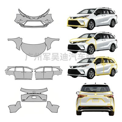 Suitable for Sienna Xse 2021-2023 Pre-Cut Tpu Transparent Matte Car Protective Film Self-Healing Ppf (Car paint protective film) - toyota-sienna-xse-2021-2023-tpu75mil-matte-car-paint-film