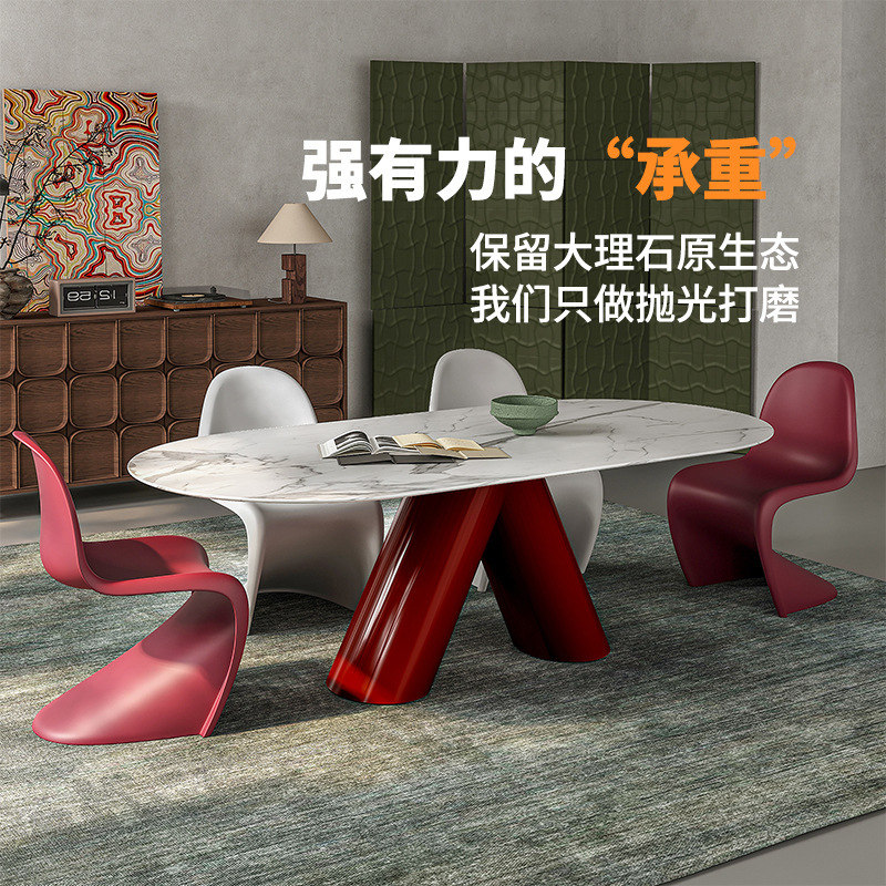 Medieval Style Dining Table 2025 New Style Accessible Luxury Modern Simple Marble Luxury Home Restaurant Rectangular Dining Table