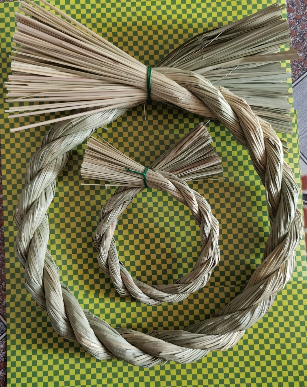 注连绳日本稻草环茅草圈注連绳手工DIY新年装饰材料精品和风工艺-阿里巴巴