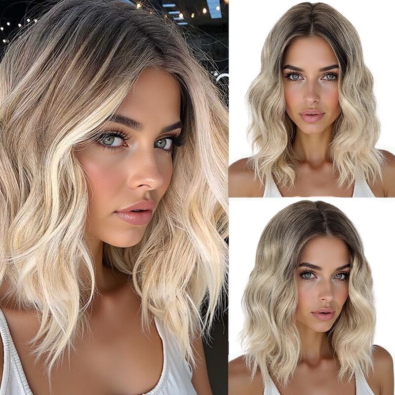 16inch Short Curly Synthetic Wig with Bangs Loose Curly Hair Suitable for Women's Daily Wear 16inch Short Curly Synthetic Wig with Bangs Loose Curly Hair Suitable for Women's Daily Wear