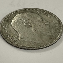 印度-1卢比爱德华七世1903-1910年镀银仿古硬币工艺品（共5枚全套