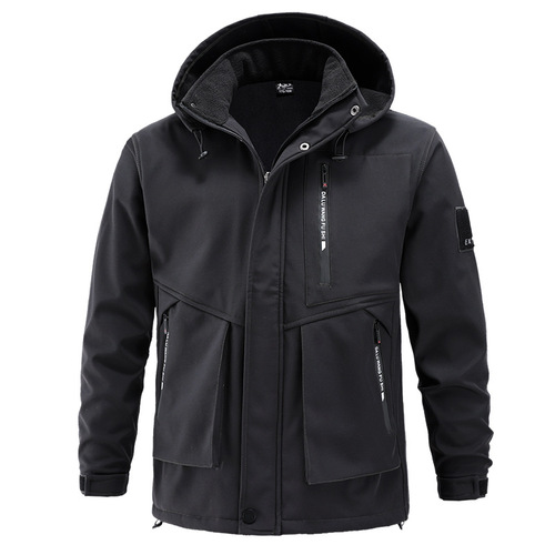 Winter thickened velvet work clothes suit for men, cold-proof, warm, waterproof and wear-resistant work clothes, labor protection clothes, outdoor jackets