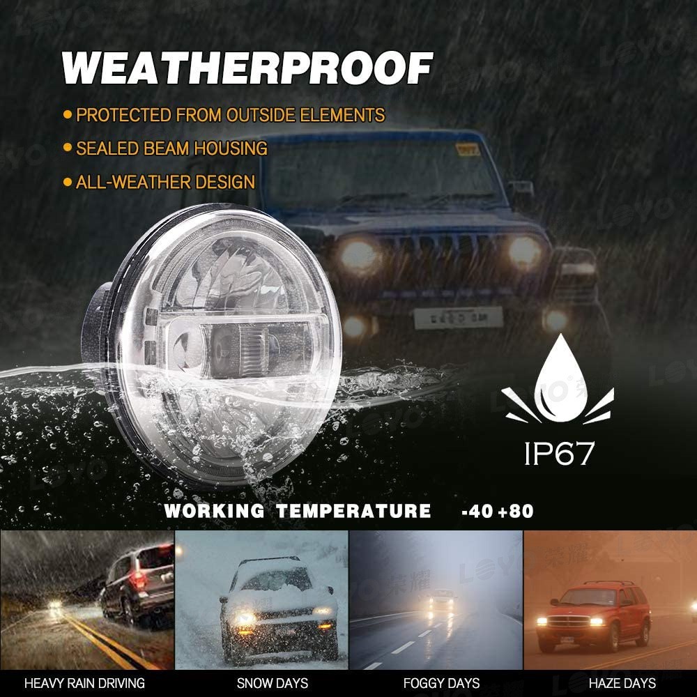 7inch Wrangler Spotlight Jk Front Headlight Led Diamond Headlight Wrangler Modified Led Headlight Suitable for Jeep