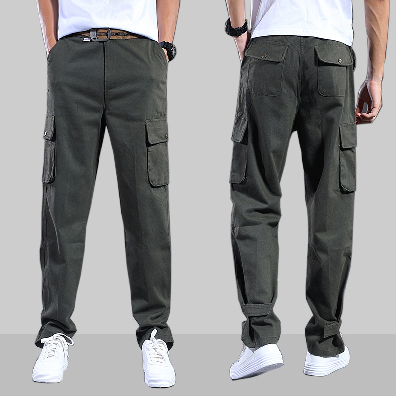 Pantalones de trabajo de algodón puro para hombres anti-escaldado y resistente a las manchas de primavera y otoño pantalones de protección laboral sueltos pantalones de trabajo de múltiples bolsillos monos de soldadura de reparación automática