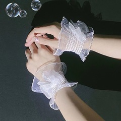 洛麗塔蝴蝶結手袖Lolita性感辣妹jk護腕可愛蕾絲花邊手飾網紗袖套