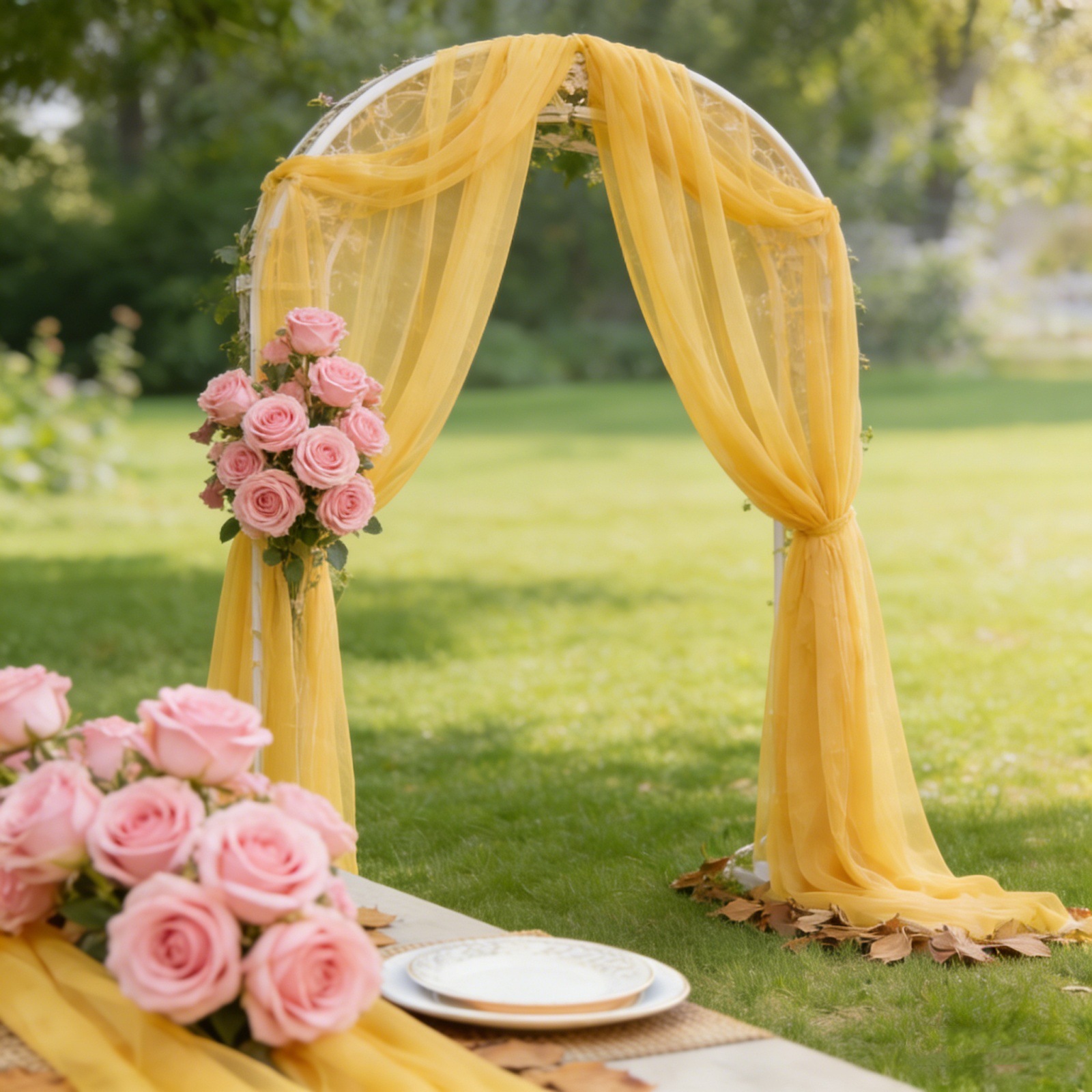 Beauty Yarn Pearlescent Yarn Slightly Shimmering Fabric Wedding Table Decoration Event Layout Curtain Arch Curtain Curtain Polyester