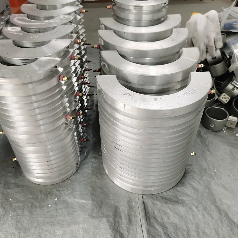 Производитель литой алюминиевой электрической нагревательной катушки внутреннего нагрева Литая алюминиевая нагревательная катушка 75, экструдер с внутренней воздушной канавкой, литая алюминиевая нагревательная катушка