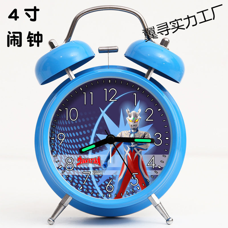Despertador Arteito de despertar para estudiantes Niños Niños Nuevo Potente Despertar Luminoso Silencioso Ultraman Bell Home