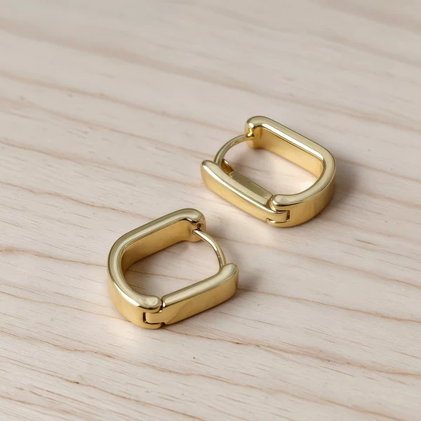 Brass Electroplated 14K European and American Cross-Border Export Plain Hoop Earrings Niche Design Elegant Earrings for Women
