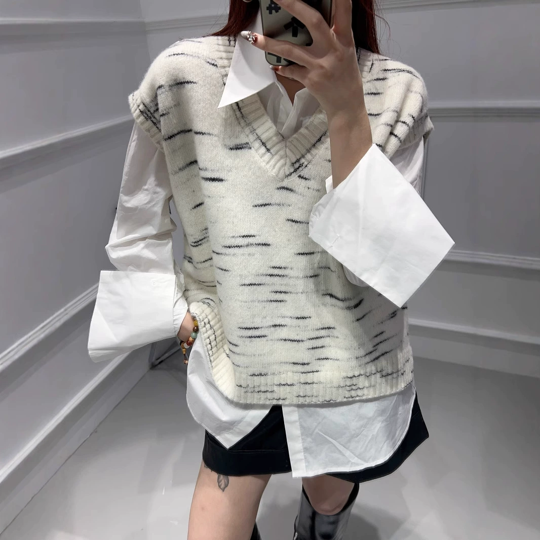 Демисезонный вязаный жилет для отдыха, шерстяной свитер, стиль Chanel, корейский стиль, тренд сезона
