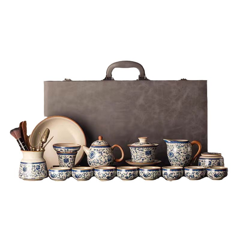 Alta calidad Nuevo 2024 nuevo arroz verde huangru horno kung fu conjunto de té doméstico ligero de lujo de alta calidad cerámica china tetera taza de té