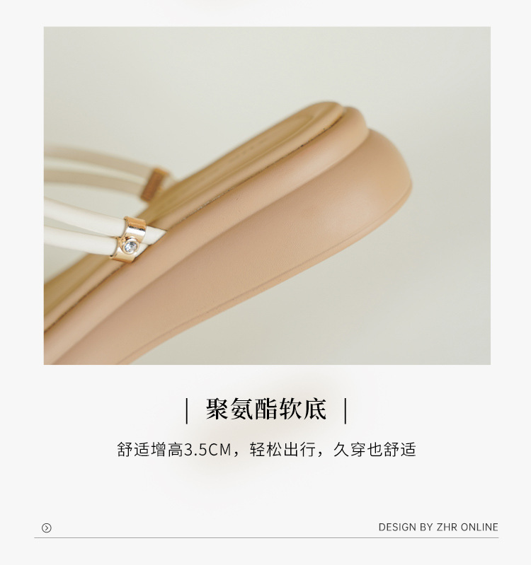 Dép sandal nữ đế bệt quai ngang đính đá phong cách Pháp — AY379 Đen chi tiết 13