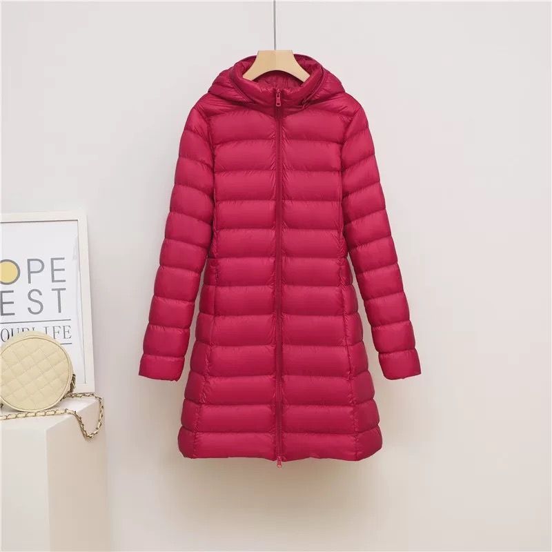 Plus Size Lightweight down Jacket Women's Mid-Length 2025 Autumn and Winter New Slim Duck down Lightweight Removable Jacket
