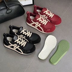 网红爆款内增高德训鞋女2025秋季新款磨砂皮显脚小网面透气休闲鞋
