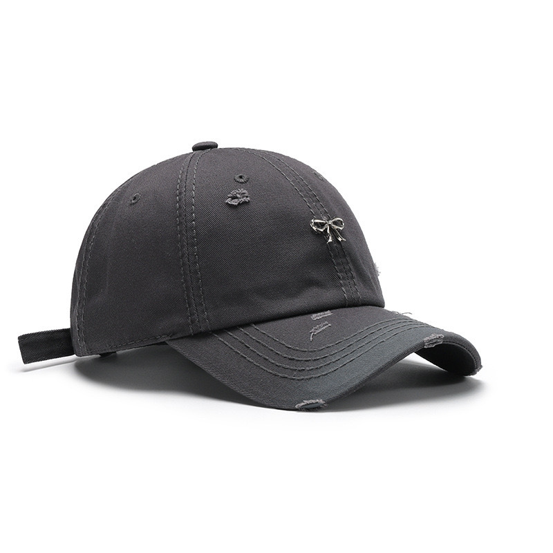 Sombreras de béisbol de arco japonés originales de moda para mujeres, gorras de lengua de pato agujeros, gorras pintadas, sombreros de cara teñidos con gradiente