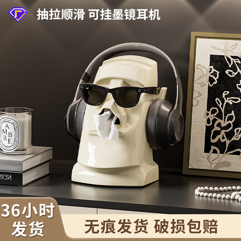 Desktop Tissue Box with High Aesthetic Value, Home-Use Stone Statue Toilet Paper Holder, Creative Tissue Storage with Spring-Loaded Tissue Box Desktop Tissue Box with High Aesthetic Value, Home-Use Stone Statue Toilet Paper Holder, Creative Tissue Storage with Spring-Loaded Tissue Box