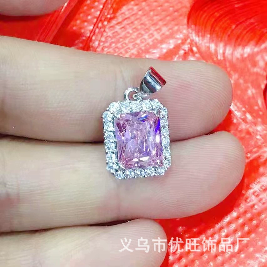Square Pendant, small design, classic princess style, simple elegant, optional chain