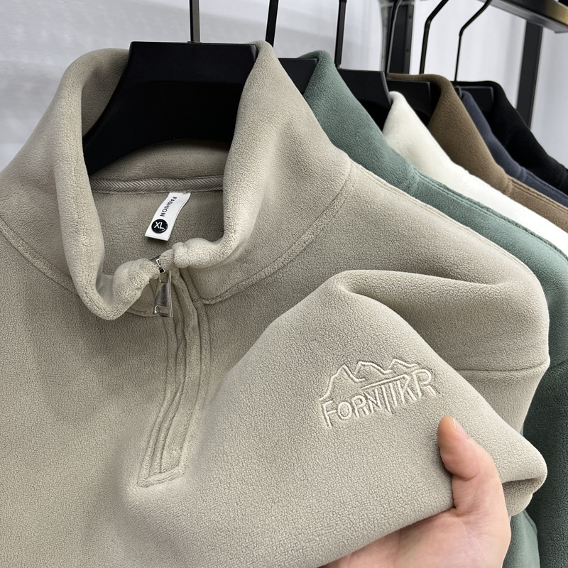 2024 autumn and winter men's zipper pullover stand collar sweater polar fleece men's stand collar half zipper polar fleece men 2024 autumn and winter men's zipper pullover stand collar sweater polar fleece men's stand collar half zipper polar fleece men