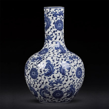景德镇中式仿古陶瓷花瓶 手工手绘青花收藏瓶家居客厅装饰品摆件