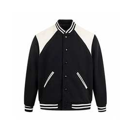 25年冬季新款肩膀拼皮CE棒球服男外套毛呢夹克男装