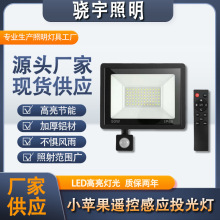 跨境苹果led遥控感应投光灯人体红外感应泛光灯探照灯超薄投光灯