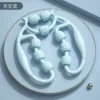 Синий, один ряд, 9 колёс, кольцевой зажим для ног