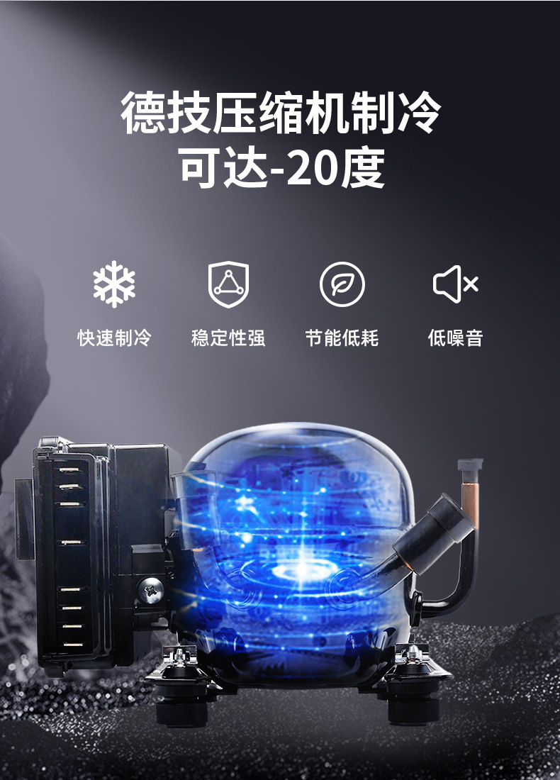 Ice Tiger Compressor Car Refrigerator Dual-Use for Car and Home, Freezing and Refrigeration, 12V/24V Portable C15 Mini Refrigerator for Home Use