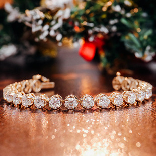Source manufacturers wholesale fashion OL ladies bracelet 5mm cultivation drill full drill tennis chain bracelet high sense Joker