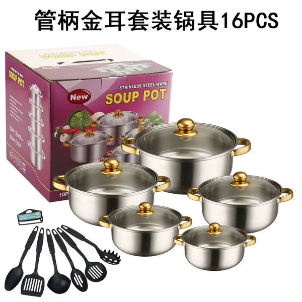 Golden set, tableware stainless steel, 16 pieces
