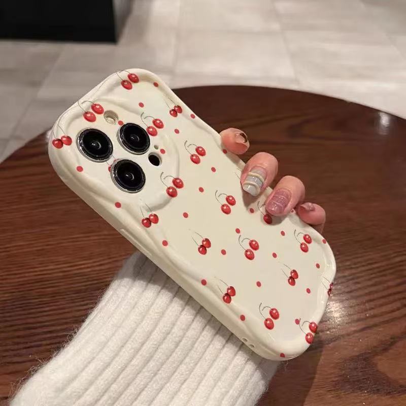 Pantalla completa cereza para iPhone 16promax funda para teléfono móvil Apple 15/14pro Japón y Corea del Sur 13/12/11 estilo caliente