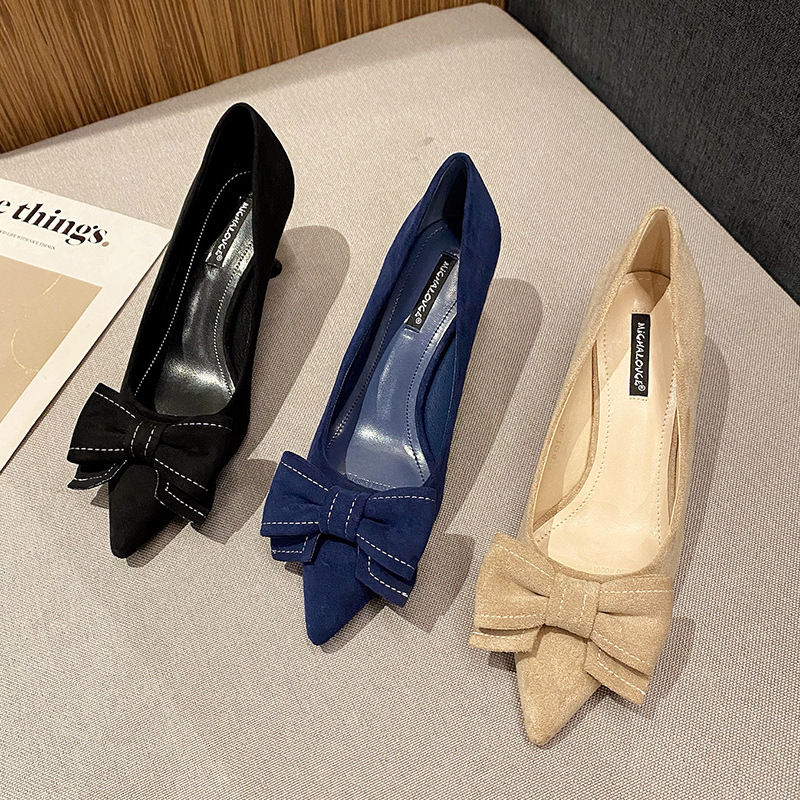 Elegant High Heels With Butterfly Bow For Women's Evening Shoes_voghion.com