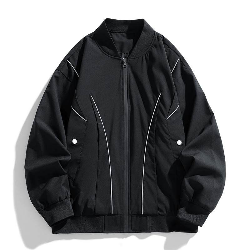 Diseño retro japonés sensación de bolsillo decoración chaqueta de béisbol hombre estilo americano callejera suelta chaqueta de abrigo para hombre
