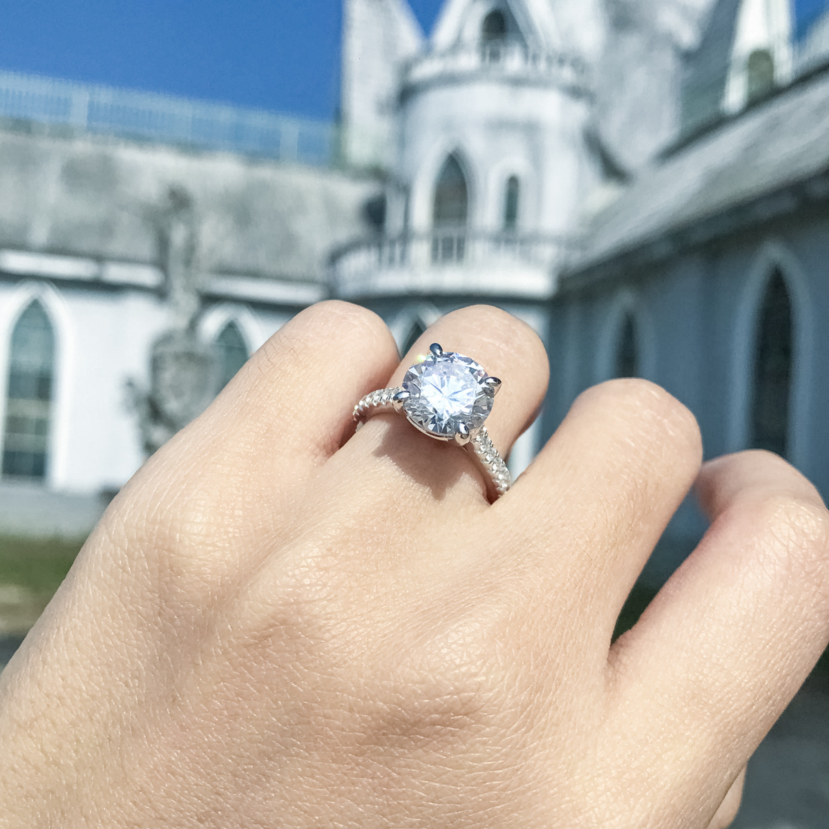 [Breaking Code Clearance] S925 Sterling Silver Fashionable Work Clothing Accessible Luxury Style Sparkling Zircon Ring Proposal Engagement Ring