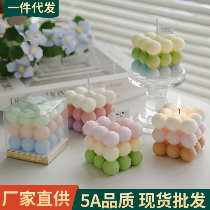 Perfume atmósfera vela hecha a mano mayorista creativa alta sensación de regalo de mano vela modelado de vela de incienso de cubo Rubik
