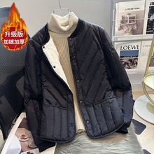 加绒棉衣女2024年爆款贴身保暖百搭棉袄秋冬内穿打底棉服外套