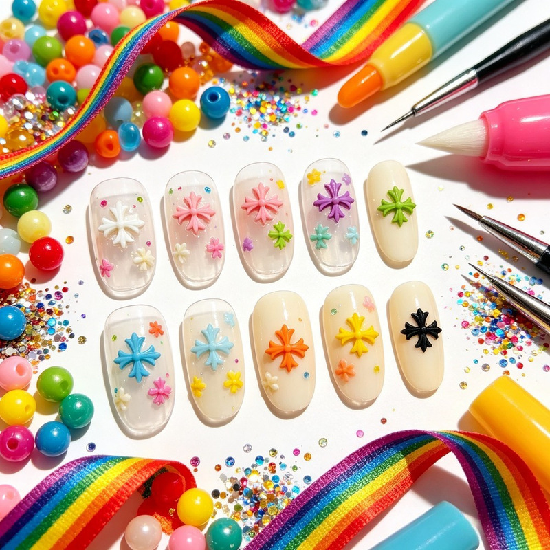 Nail art accessories mini colorful Chrome Hearts DIY resin accessories ins-style live stream earrings hair clips nail decoration accessories Nail art accessories mini colorful Chrome Hearts DIY resin accessories ins-style live stream earrings hair clips nail decoration accessories