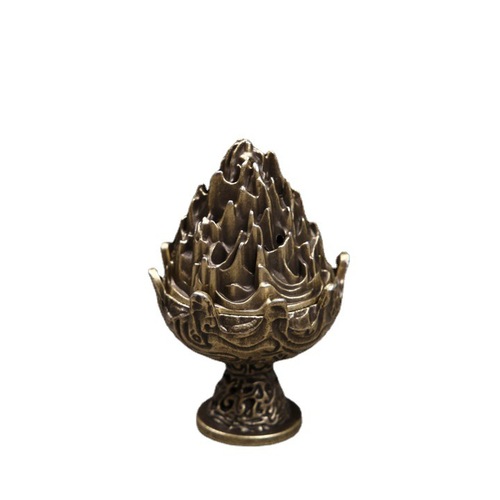 Hot selling retro copper alloy mini incense burner Boshan incense burner tower incense cone incense burner indoor alloy incense burner ornaments