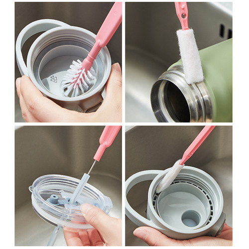 Cup brush three-piece set, straw brush, gap brush, cup brush set, cleaning cup brush cleaning supplies, multi-purpose cleaning set