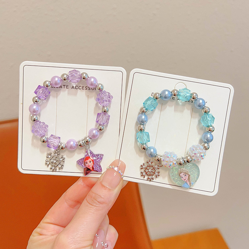 Linda niña nueva pulsera de princesa de dibujos animados niños Anna Aisha colgante pulsera cadena de joyería para niñas de nicho