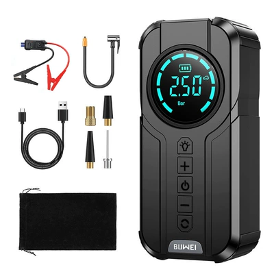 【Yx1920】Car Emergency Jump Starter with Air Pump, Multifunctional Portable Battery Jump Starter (Other Automotive Safety Supplies) - buwei-6000mah-smart-clip-xm