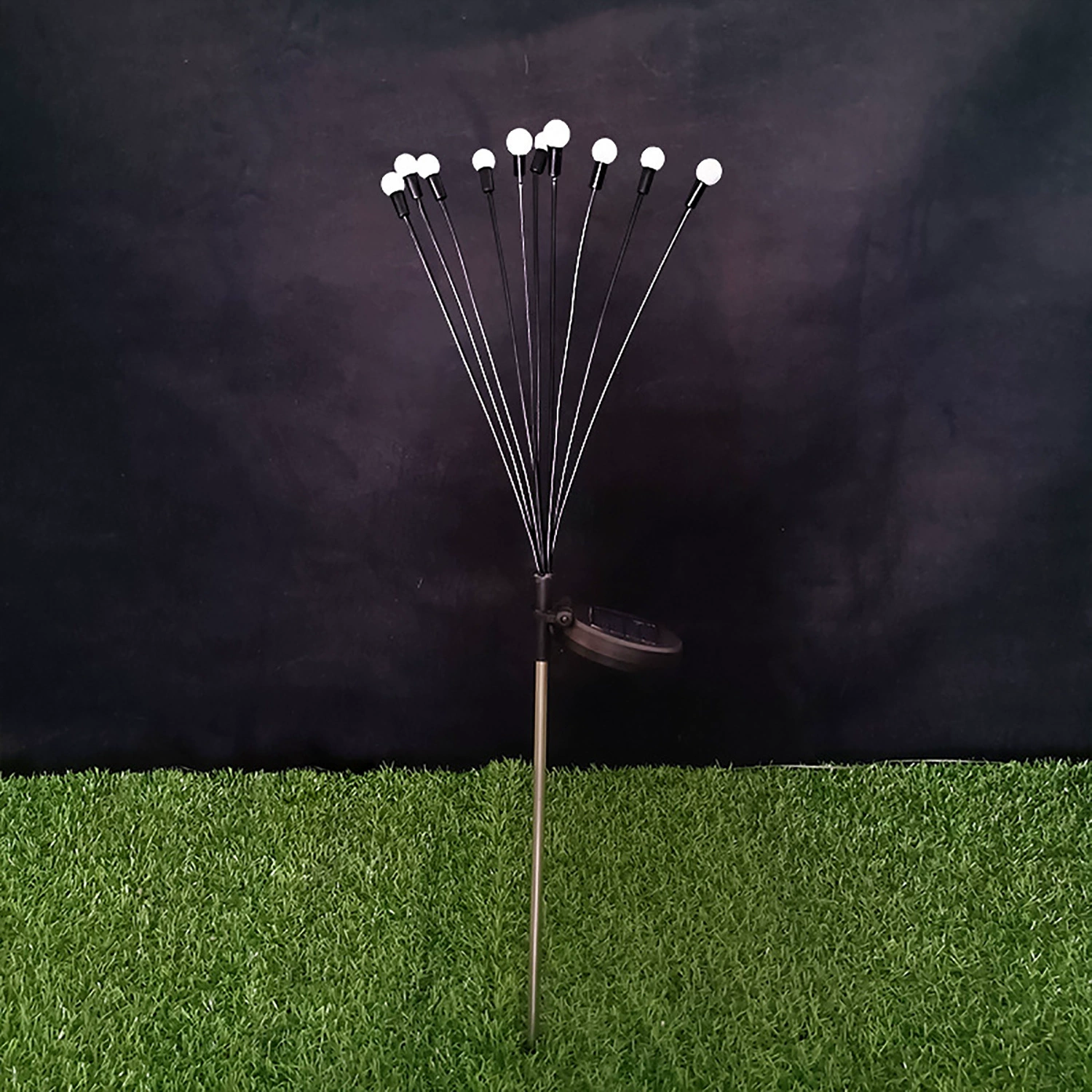 Solar powered 10-head firefly ground lamp, outdoor garden decorative lamp, villa lamp, lawn lamp, e-commerce best seller
